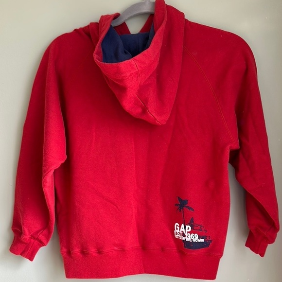 Vintage Gap Red Surf Hawaii  Hoodie Front Pockets NWT Size M 7-8 - Picture 5 of 9